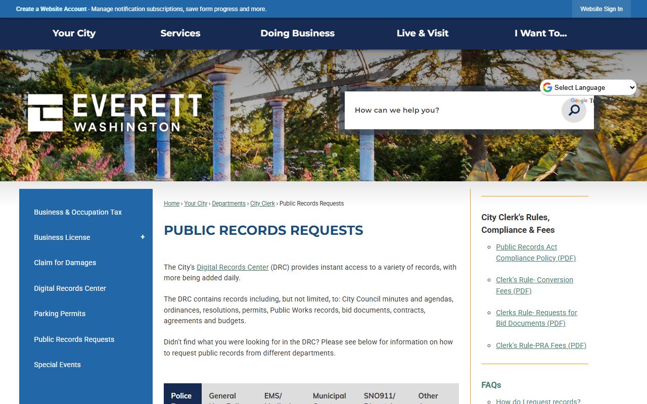 Everett public records for booking reports
