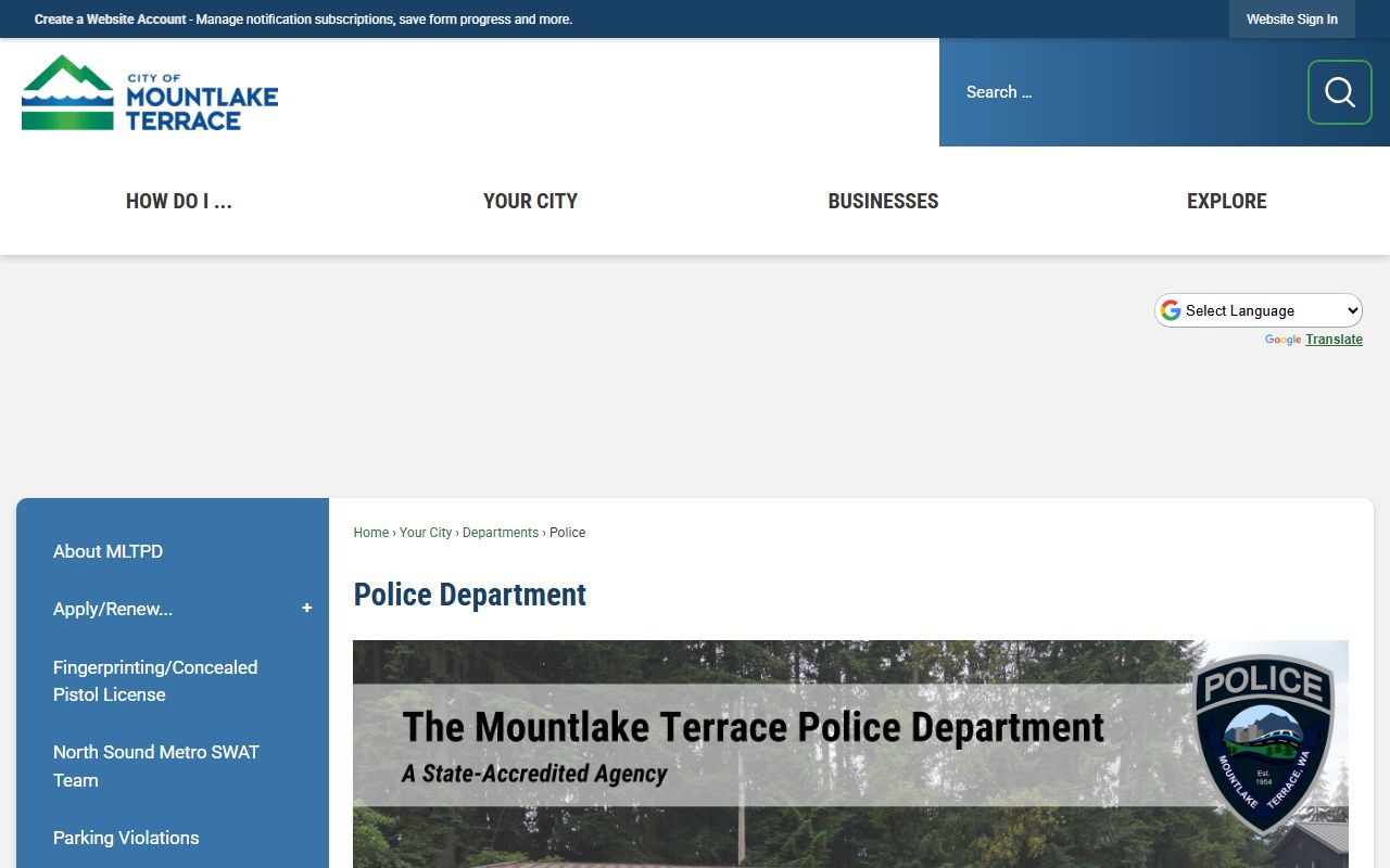 Mountlake Terrace booking reports Mountlake Terrace Police