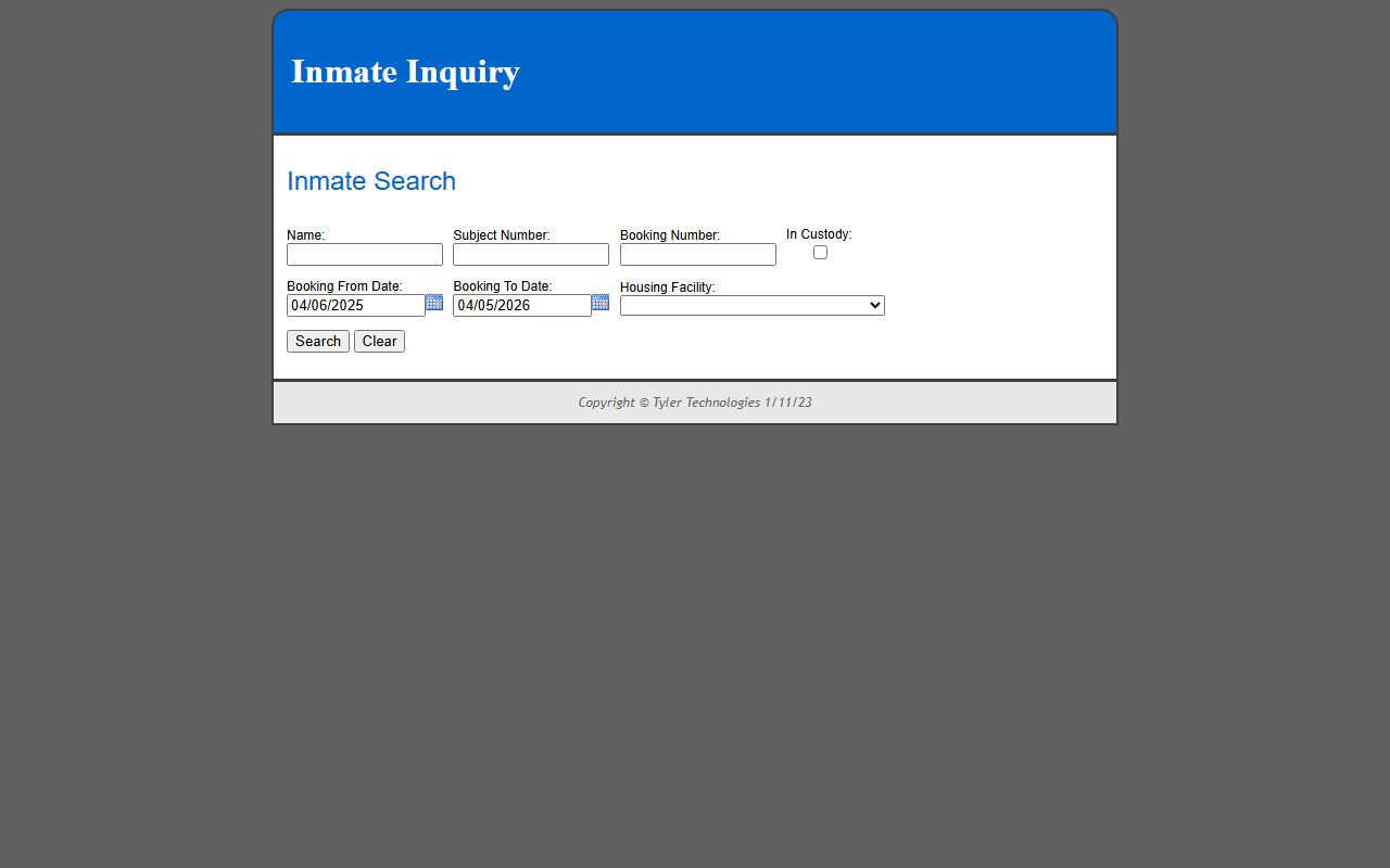 Benton County booking reports inmate inquiry search