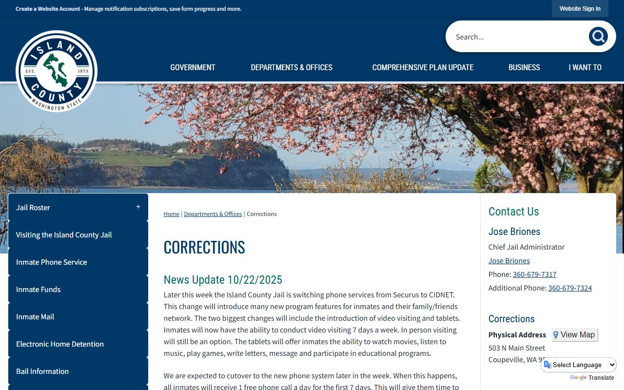 Island County booking records corrections division
