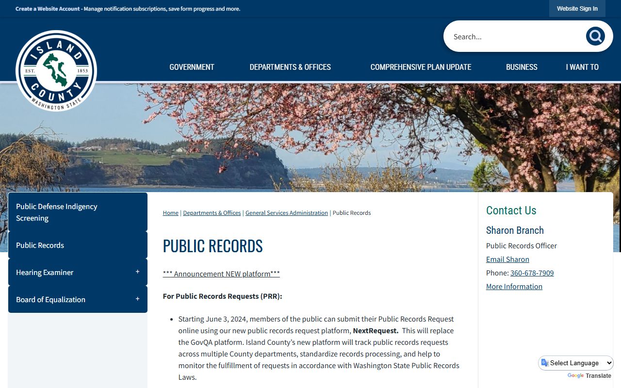 Island County booking records public records portal