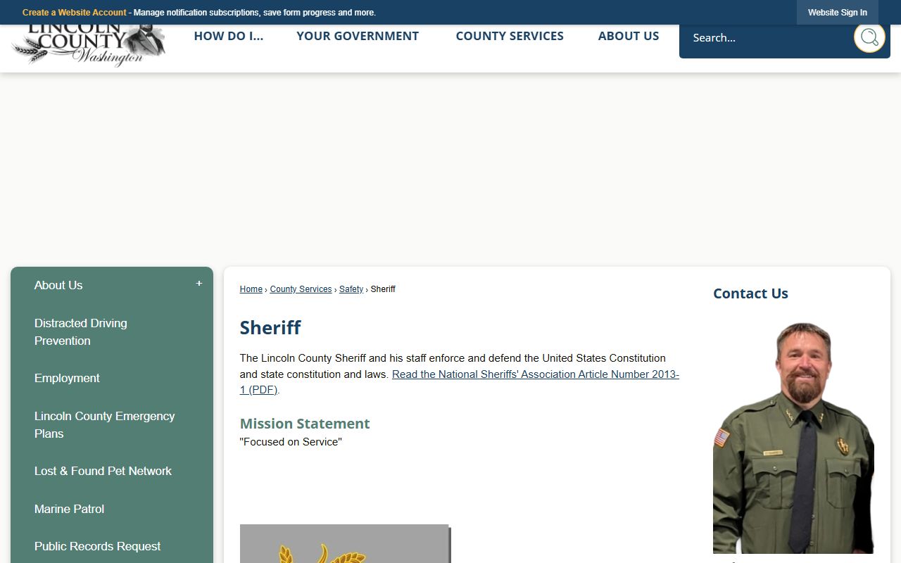Lincoln County booking records sheriff homepage