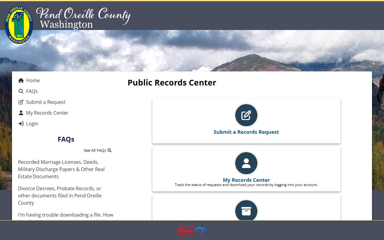 Pend Oreille County booking records public records portal