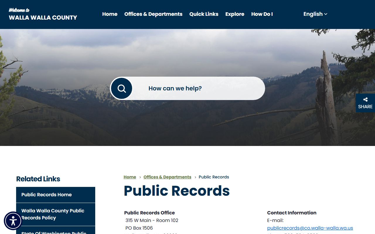 Walla Walla County public records booking reports
